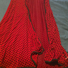 Red with Black Swiss Dots Unique Vintage Duster Size Medium picture