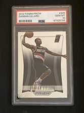 2012 Panini Prizm #245 Damian Lillard RC Rookie PSA 10 GEM MT picture
