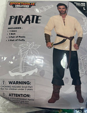 Spooktacular Creations Men’s Pirate Costume Complete Outfit Size L Polyester picture