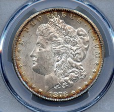 1878-CC $1 PCGS MS62 Morgan Dollar - First-Year CC - Stunning Rim Toning picture