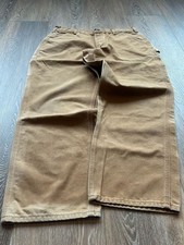 Carhartt B11 Duck Dungaree Fit Work Pants Size 34 x 32 Brown picture