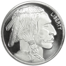1 Troy oz Buffalo .999 Fine Silver Round picture