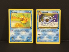 Fossil Psyduck 53/62 + 1st Edition Golduck 35/62 picture