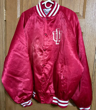 Vtg Indiana University Satin 3XL Bomber Jacket Made in USA IU Hoosiers West Ark picture