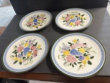 Vintage Stangl  Pottery dinner plates Fruit  Flowers Themed Set Of 4 10 in picture