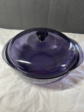 Vintage Pyrex Amethyst Purple Glass 2 Qt Casserole Dish with Lid 024 Made in USA picture