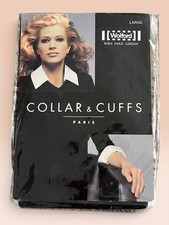 RARE 80-90s Vtg Wolford  BLACK Collar And Cuffs NIP Sealed NOS Size LARGE Luxury picture