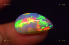 9.2 Ct Rare AAA+ Natural Opal Gemstone, Ethiopian Multi fire large Pear Opal picture