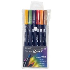 Tombow Dual Brush Pens Set of 6 56144  Fall Color Art Markers Made in Japan picture