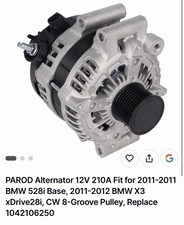 PAROD Alternator 12V 210A Fit for 2011-2011 BMW 528i Base, 2011-2012 BMW X3 28i picture