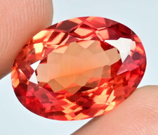 Natural Imperial Topaz 16.60 Ct Excellent Oval Certified Flawless Loose Gemstone picture