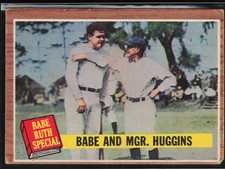 1962 Topps #137b Babe and Mgr. Huggins picture