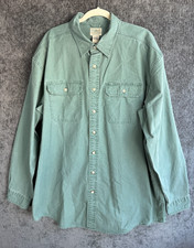 L.L. Bean Heavyweight Canvas Cotton Shirt Mens XL Tall Teal Button Up Workwear picture