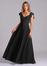 Azazie Leilani - A-Line Pleated Chiffon Dress picture