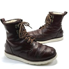 UGG Hannen TL Mens 10 Waterproof Leather Shearling Winter Boots Cordovan Wool picture
