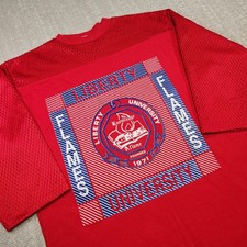 Vintage Liberty University Flames Shirt Men Medium Artex USA Jersey Single picture