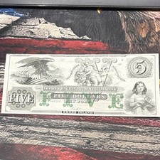 $1860’s $5 New England Commercial Bank Newport Rhode Island Obsolete Banknote picture