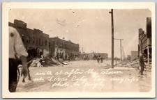 Texas City Texas Galveston 1915 RPPC Real Photo Postcard Sixth Street Damage picture