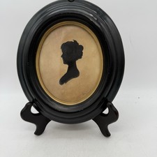 Vintage Framed Silhouette / Paper Cut Picture Women Gold Lined Wood Frame picture