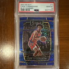 2021-22 PANINI SELECT CONCOURSE CADE CUNNINGHAM #11 BLUE SHIMMER RC PSA 10 picture