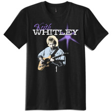 Vtg Keith Whitley Guitar Heavy Cotton Black All Size T Shirt For Men AG251 picture