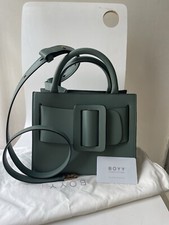 AUTH BOYY Bobby 23  Buckle Leather Top Handles Tote CANARD GREEN picture
