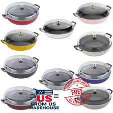 Staub 3.5 Qt Everything Braiser Enameled Cast Iron Glass Lid Choose Color picture