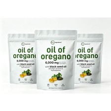 1-3Pack Micro Ingredients Oil of Oregano 6000mg with Black Seed Oil 300 Softgels picture