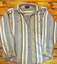 Eddie Bauer Men's Regular Fit Striped Woven Cotton Button-Up Shirt L picture
