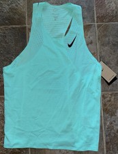 Nike AeroSwift Dri-FIT ADV Running Singlet Turquoise Blue Men's Small FN4231-354 picture