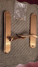 Pella Inactive Fixed Right Hand LH Handle Set French Door Polished Brass- New picture