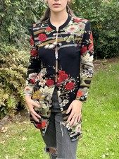 Vtg Connie’s Moonlight Light Weight Coat Floral Asian USA Art To Wear picture