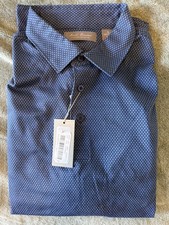 Daniel Cremieux Men's Navy Blue Micro-Pattern 3 Button-Down Shirt L NWT picture