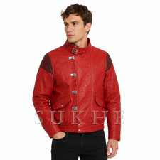 Akira Kaneda Shotaro Kaneda Inspired Real Leather Jacket Cyberpunk Anime Cosplay picture