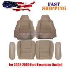 Front Leather Seat Cover For 2002 2003 2004 2005 Ford Excursion Limited XLT Tan picture