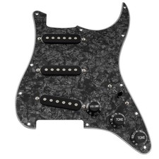 Musiclily Black Pearl 4Ply SSS Prewired Pickguard For Fender Squier Strat Guitar picture