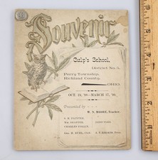 Antique 1898-99 Culp's School Student Souvenir Richland County Ohio picture