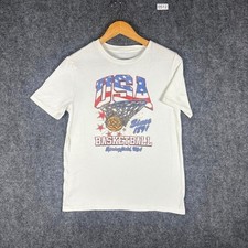 Gap USA Basketball T-Shirt Mens White Vintage Y2K Graphic Tee Springfield MA picture