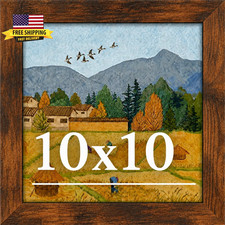 10X10 Picture Frame for Wall Display, 10X10 Brown Picture Frame with Shatter Res picture