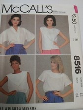 Blouse Top Shirt 12 McCalls 8516 Sewing Pattern UC VTG 80s Manson Lightweight picture
