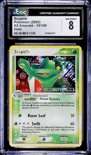 Pokemon Sceptile Reverse Holo (stamped) EX Emerald 10/106 CGC 8 NM-MT picture