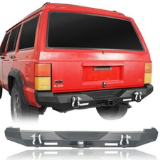Rear Bumper w/ 2x 18W LED Lights & Receiver Hitch Fit 1984-2001 Jeep Cherokee XJ picture