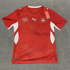 Puma Switzerland Futbol Soccer Jersey Mens Medium SFV Red White Home DRYCELL M picture