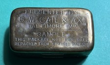 RARE Early 1900's Vintage Gail and Ax Tobacco Works Flat Tin SAMPLE picture