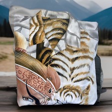VTG Claudia Nucci Shirt Men’s Tiger Hunter Warrior Size Large Missing Button picture