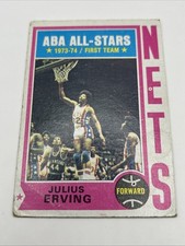 1974-75 Topps - Julius Erving #200 Name Misspelled as Irving on Back NBA NY Jets picture