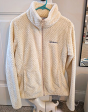 Columbia Women's Ivory Full Zip Jacket w/ Pockets Logo Regular Fit Size M picture