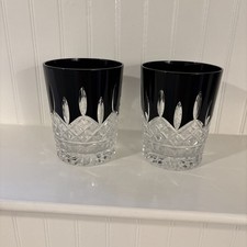 Waterford Lismore Black Crystal Double Old Fashioned, 10oz, Set of 2, pre-owned picture