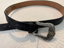 Vintage Tony Lama Black Leather Belt 42 C41513 picture
