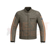 Men's BMW Style Sachwabing Genuine Cowhide Leather Motorcycle Jacket, Cafe Racer picture